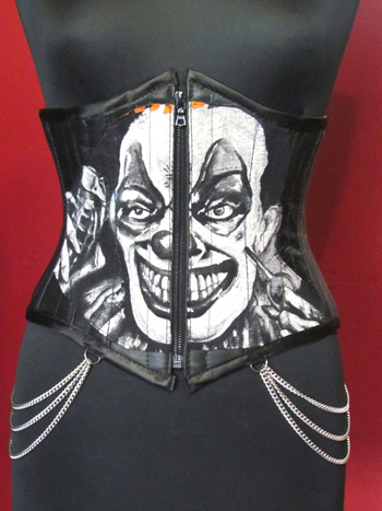 Lederkorsett mit Clown