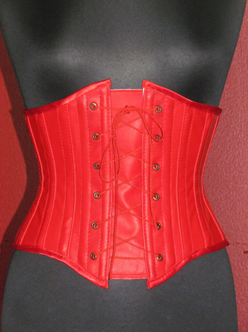 Kunstlederkorsett rot