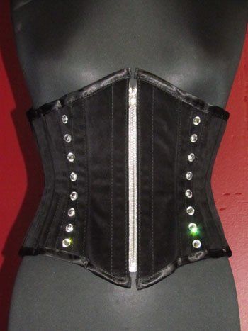 Korsett velour mit Strass